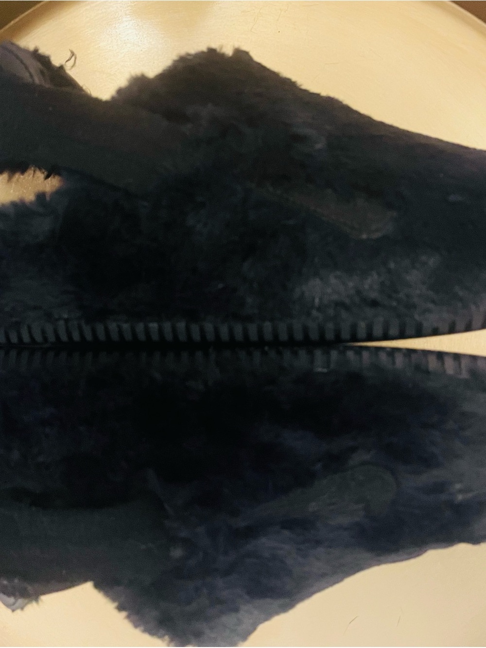 Nike Black Faux Fur Women's Slippers - Cozy Slip-On